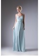 Beaded Cross Strap Long Gown With Pleated